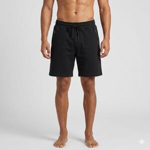 RBX Athletic Shorts Men's Large (L) Black Stretch Drawstring Zip Pockets Pull On